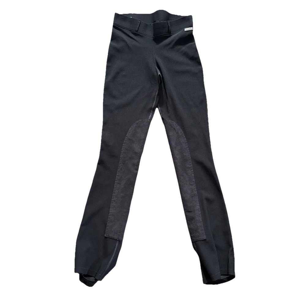 Kerrits Riding Breeches Women Large Black Knee Patch Pull On Stretch Equestrian